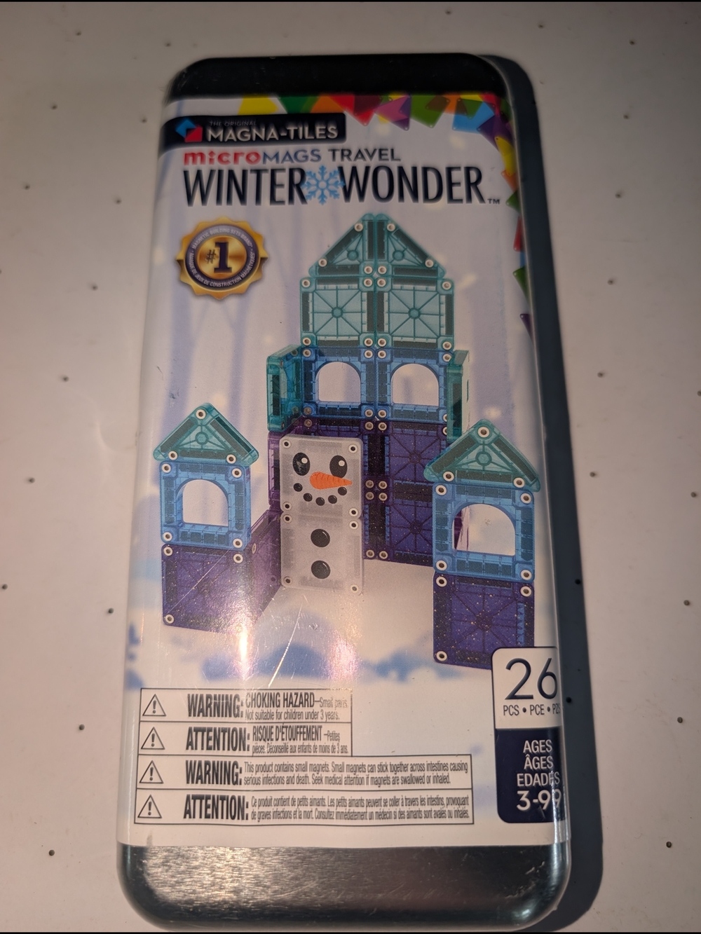 MAGNA-TILES microMAGS Travel WINTER WONDER Travel Set  26Pcs.  NEW and SEALED